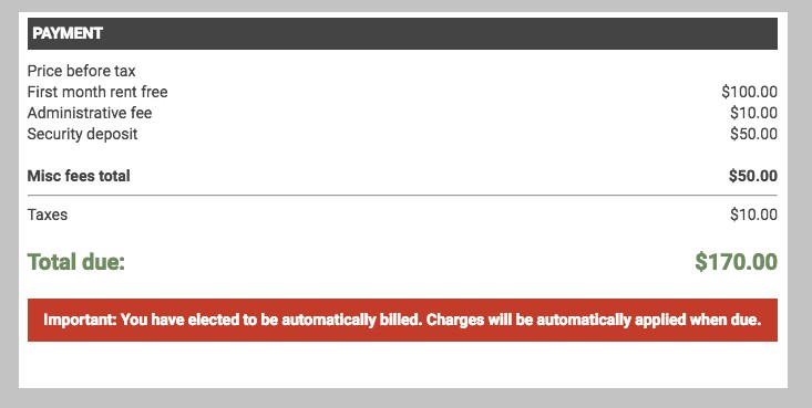 ClickandStor™ 3.0 Payment Details